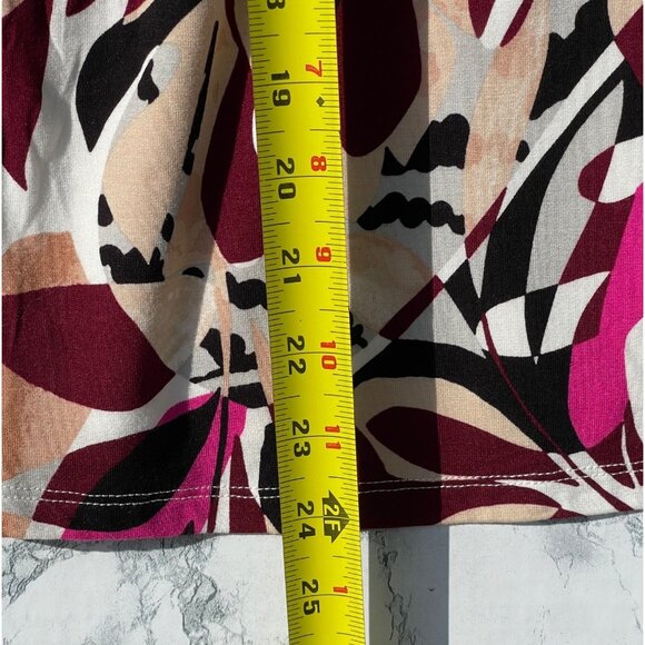 Bar III Womens Sleeveless Abstract Print Top 0X Multicolor self lined front body - Picture 4 of 9